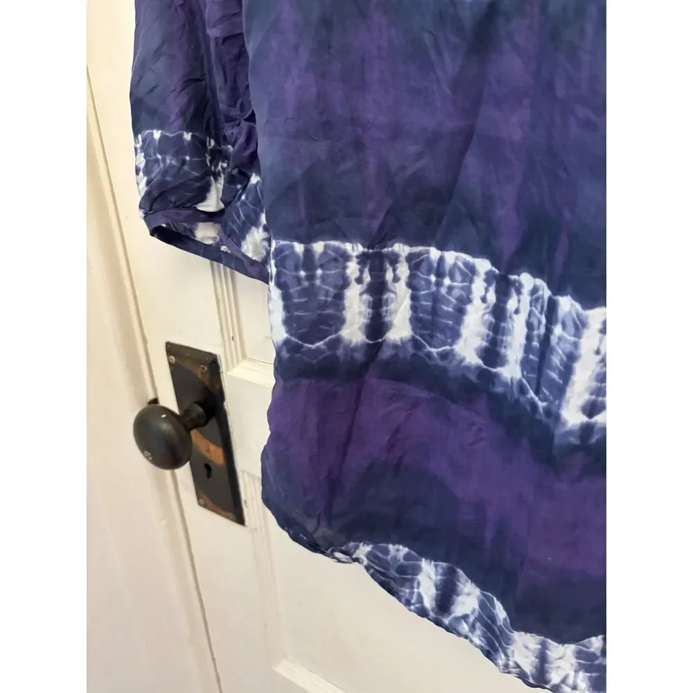 Calypso St. Barth For Target Women's Silk 3/4 Sleeve Tunic Top Purple Size XS - Picture 4 of 6